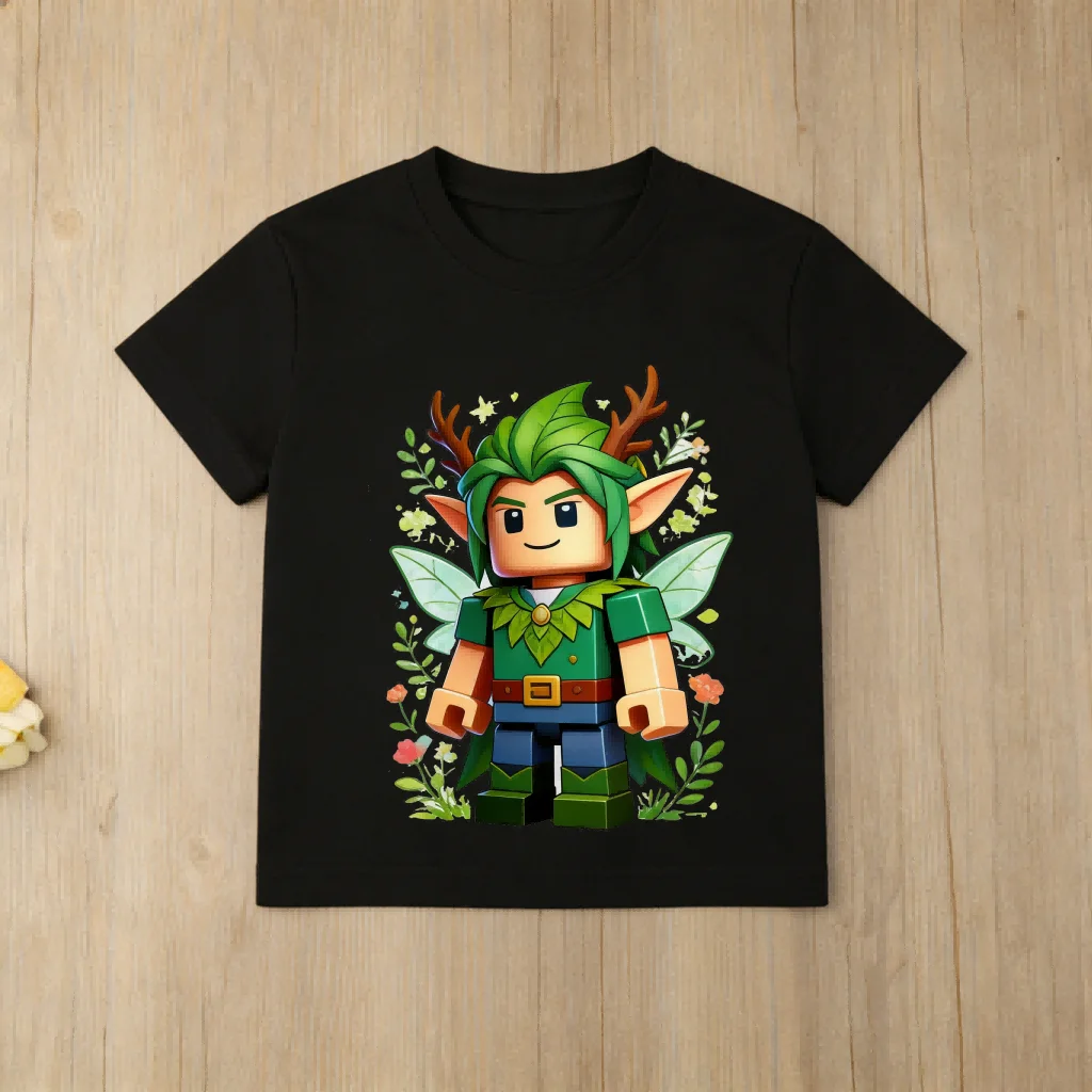 Roblox 탐정 캐릭터 프린트 어린이 티셔츠 소년 소녀 캐주얼 반소매 코튼 티 통기성 여름 데일리웨어 탑
