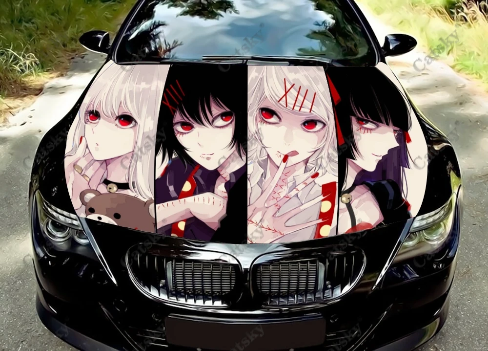 

Anime Tokyo Ghoul Car Hood Protect Wrap Color Vinyl Sticker Decal Truck Graphic Bonnet Decal Custom Car Decoration Stickers