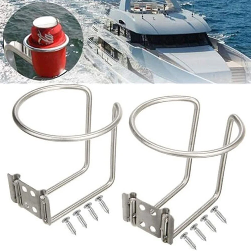 2x Cup Steel Car Boat Ring Cup Drink Holder Bottle Stand For Marine Yacht Truck RV Camper Cup Holder Cup Holder For Truck RV the most cost effective 10kw 16 3kw 30kw 12v 24v aluminum liquid parking heater for truck boat camper rvs