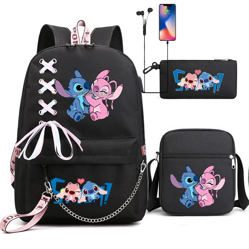 Lilo Stitch Backpack Girls Boys Student Teenagers Children Knapsack Laptop Schoolbag Daily Rucksack Cartoon Bookbag Travel Bags