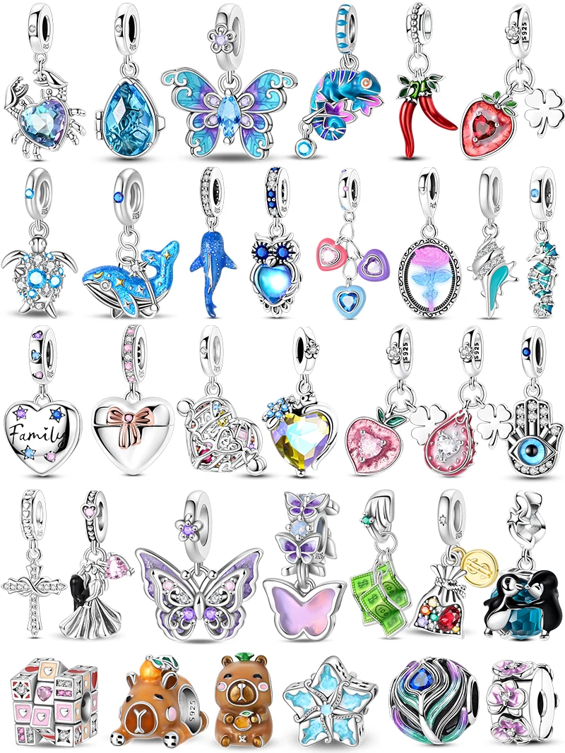 Heißer Verkauf 925 Sterling Silber Charms Perlen Für Immer Liebe Herzförmige Schleife Familie Charms Baumeln Für Armband Frau DIY Schmuck Geschenk – Detail 1