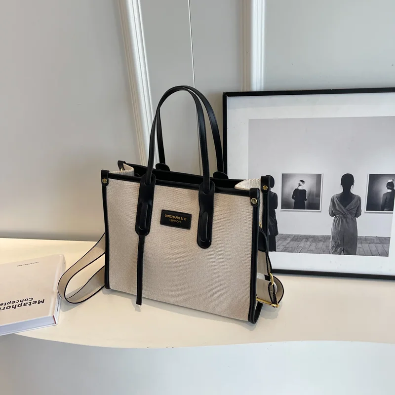 حقيبة يد نسائية كبيرة السعة من القماش، حقيبة عصرية...