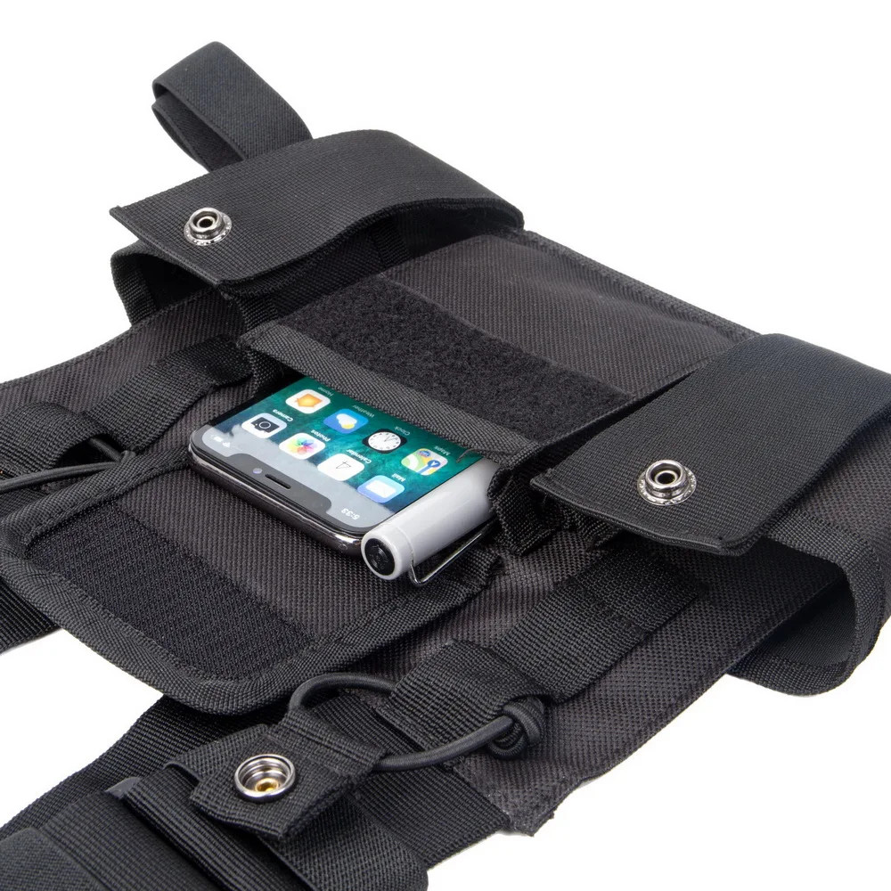 BG-01 black Universal Radio Chest Harness Bag Pocket Pack Holster  for Two Way Radio