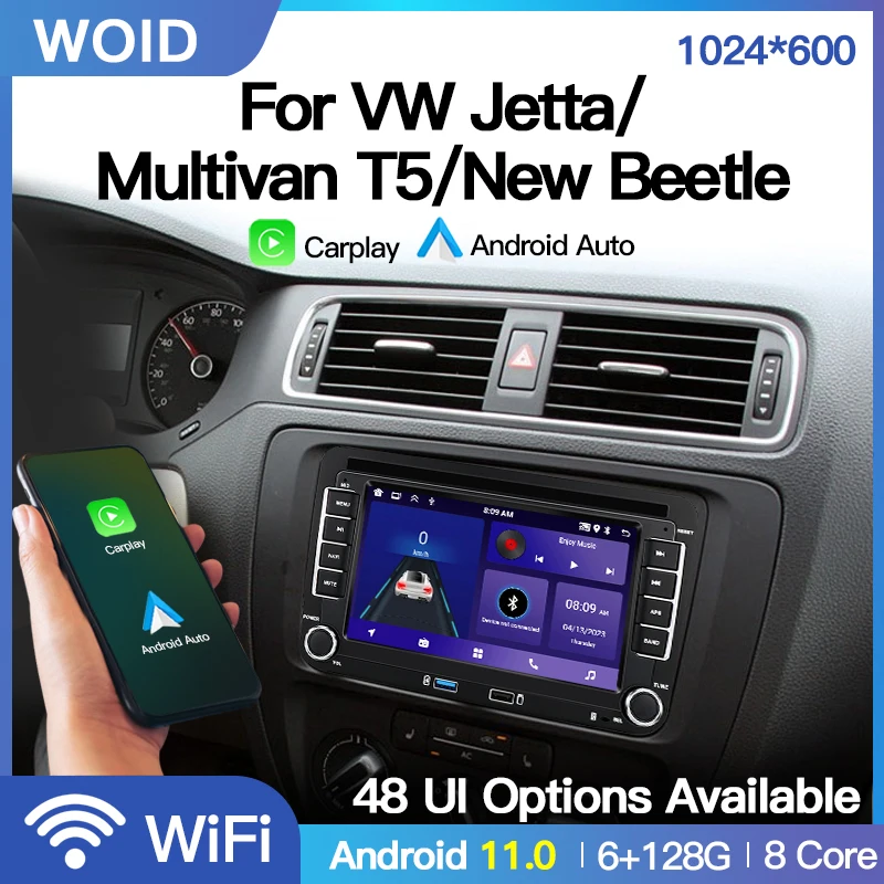 7 "Android Per Vw Volkswagen Jetta Multivan T5 New Beetle Multimedia Navigation Gps Carplay Car Autoradio Radio Player Wifi Bt