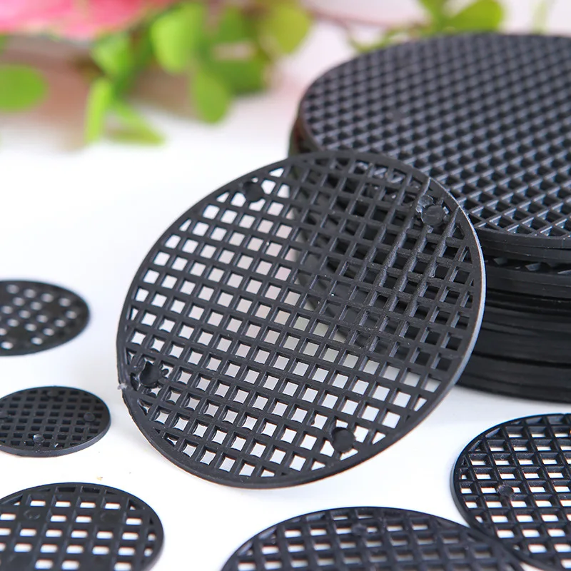Plant Pot Drainage Mat 100 Piece Pot Hole Screen Mat Round Drainage Bottom Grid Pad to prevent soil loss Plant Ventilation Gasket Gardening Supplies