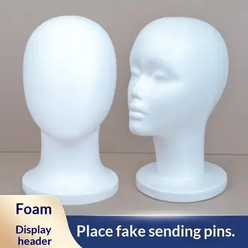 Espositore per parrucche e occhiali da uomo/donna, testa di manichino bianca in schiuma, supporto per cappelli, modello testa di manichino