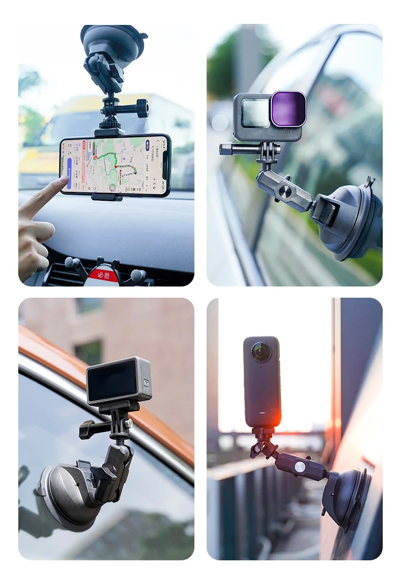 Action Camera Holder Suction Cup For DJI OSMO Action Insta360 Smart Phone Holde