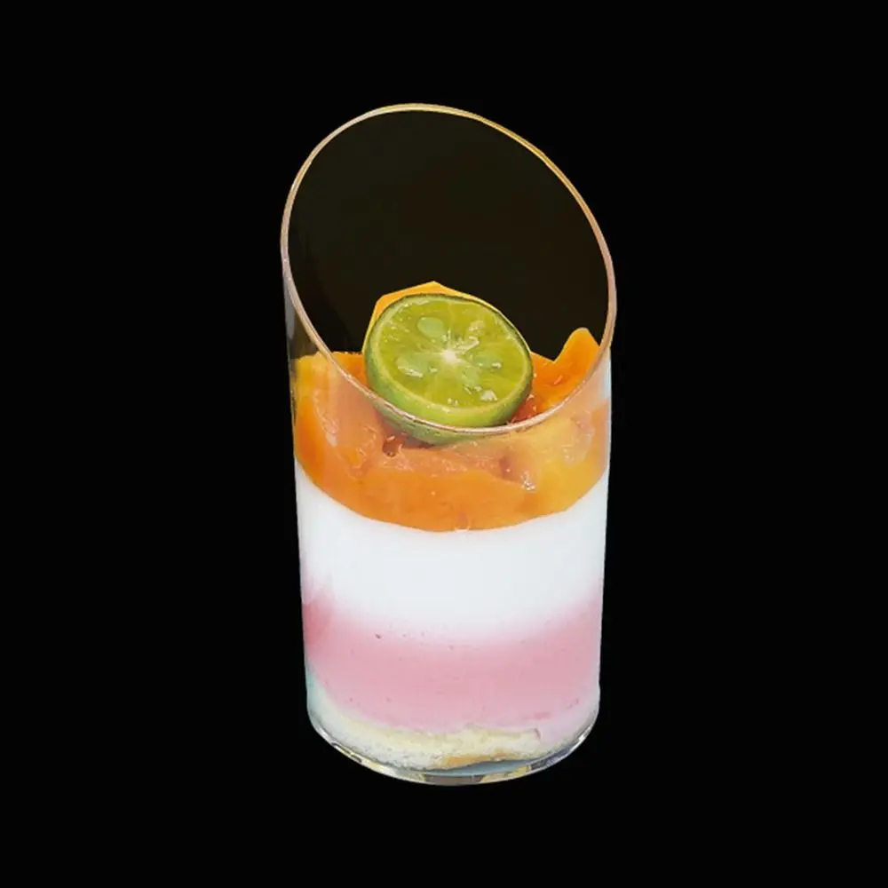 10Pcs 60/70ml Clear Ladder Shaped Cup Disposable Mousse Cup Dessert Cake Mousse Baking Appetizer Jelly Pudding