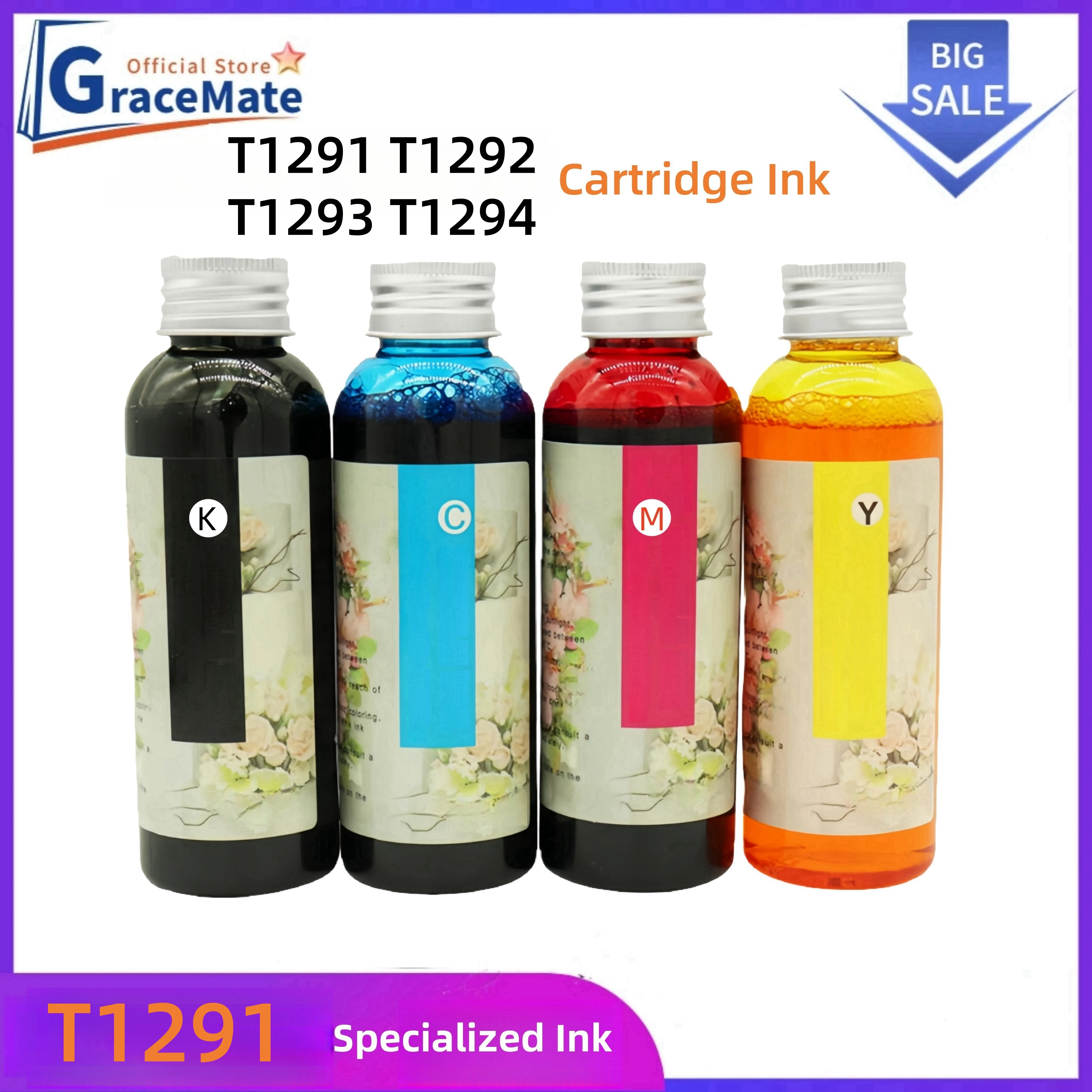 Coffee Printer Decoration DIY Ink for Compatible for Epson T1291 T1292 T1293 T1294 Stylus SX235W SX525WD SX535WD SX620FW