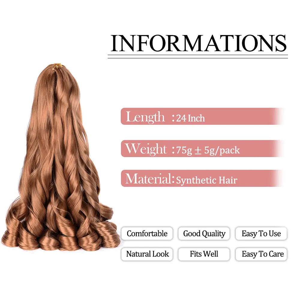 Purple French Curly Crochet Braiding Hair Synthetic Loose Wave Braids Hair for Women Spiral Curls Pre Stretched Hair Extensions 3
