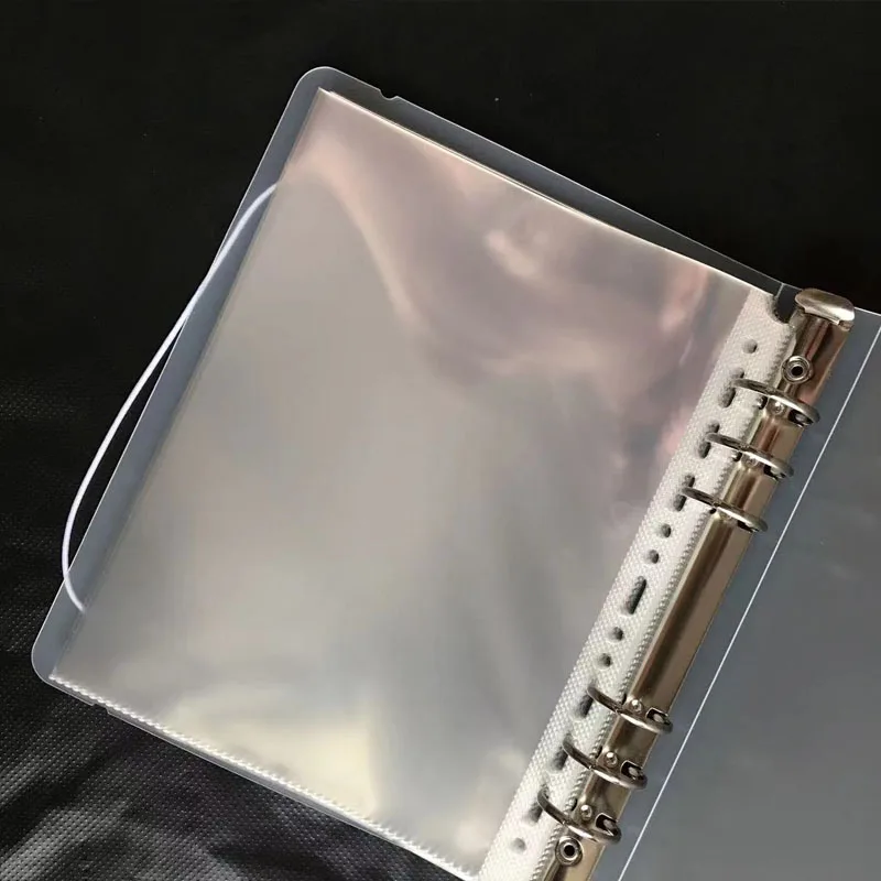 20PCS/Set A5 B5 Transparent File Holder 13/17Holes Plastic Punched Documents Sleeves Loose Leaf Sheet Protectors Bag Products