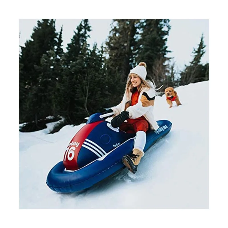 Winter Kids Downhill Snowboard Adult Winter Ski Sledge Toy Motorboat PVC Inflatable Snow Scooter