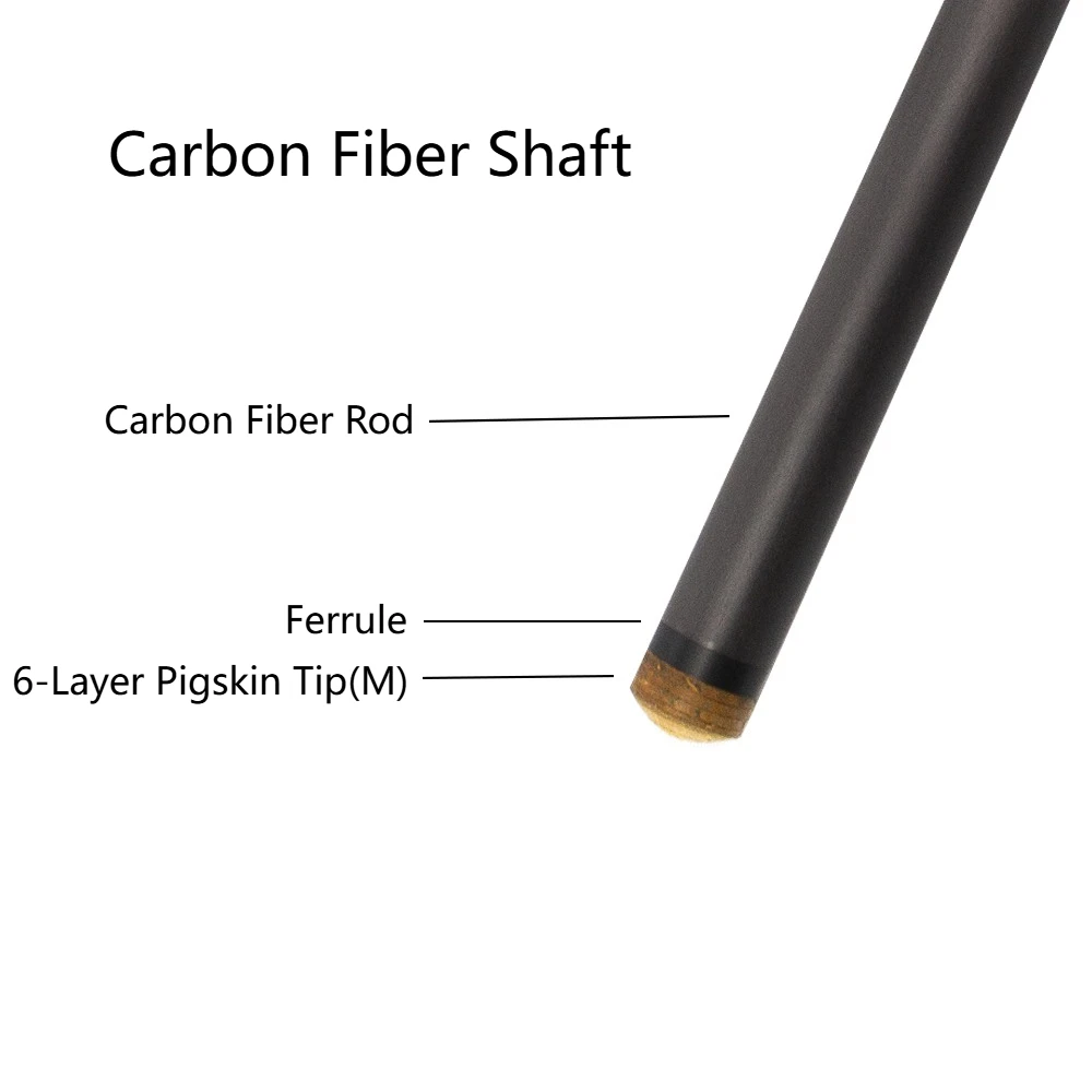 OKHEALING 100% カーボンファイバービリヤードシャフト
