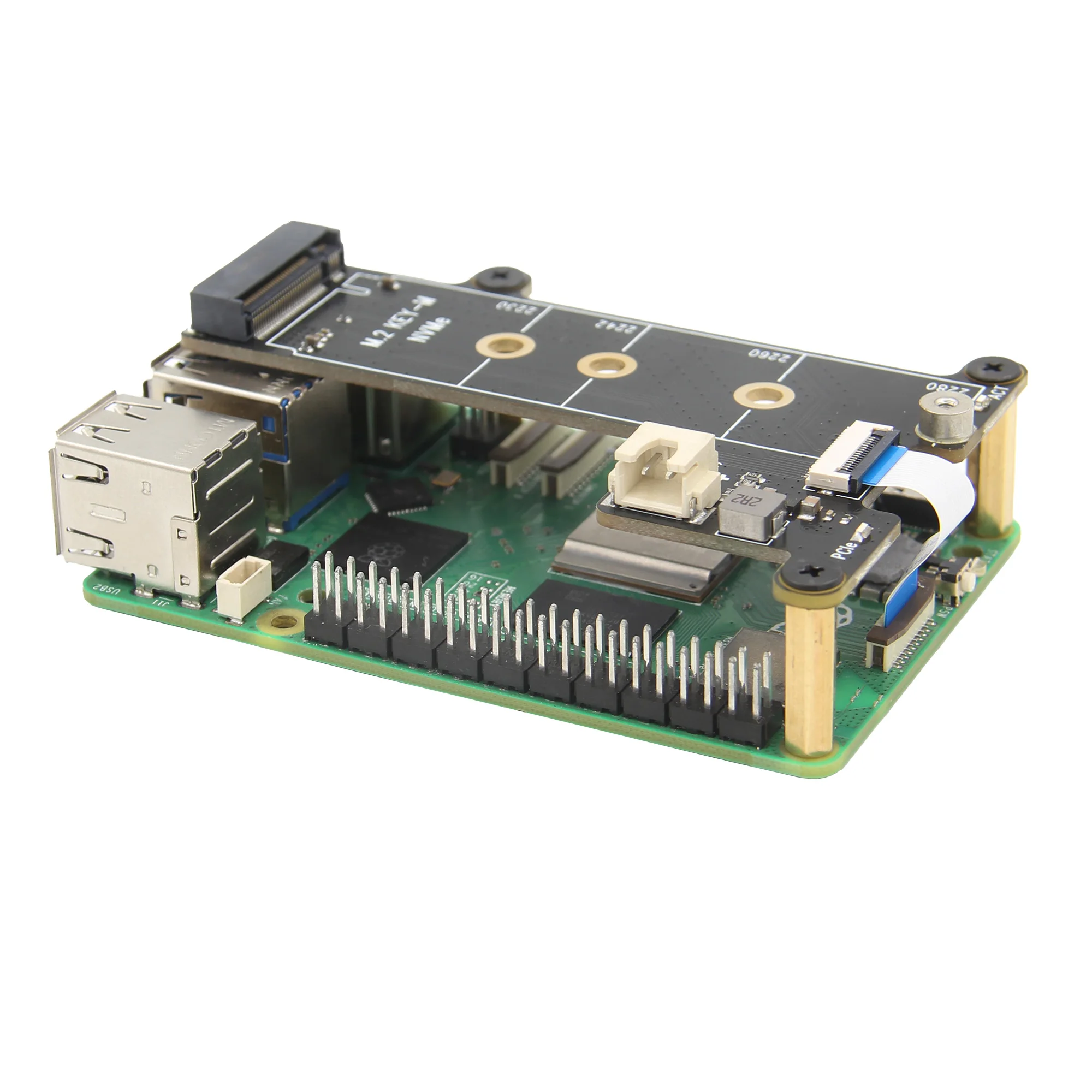 Geekworm X1001 PCIe - NVMe M.2 SSD シールドボード (Raspberry