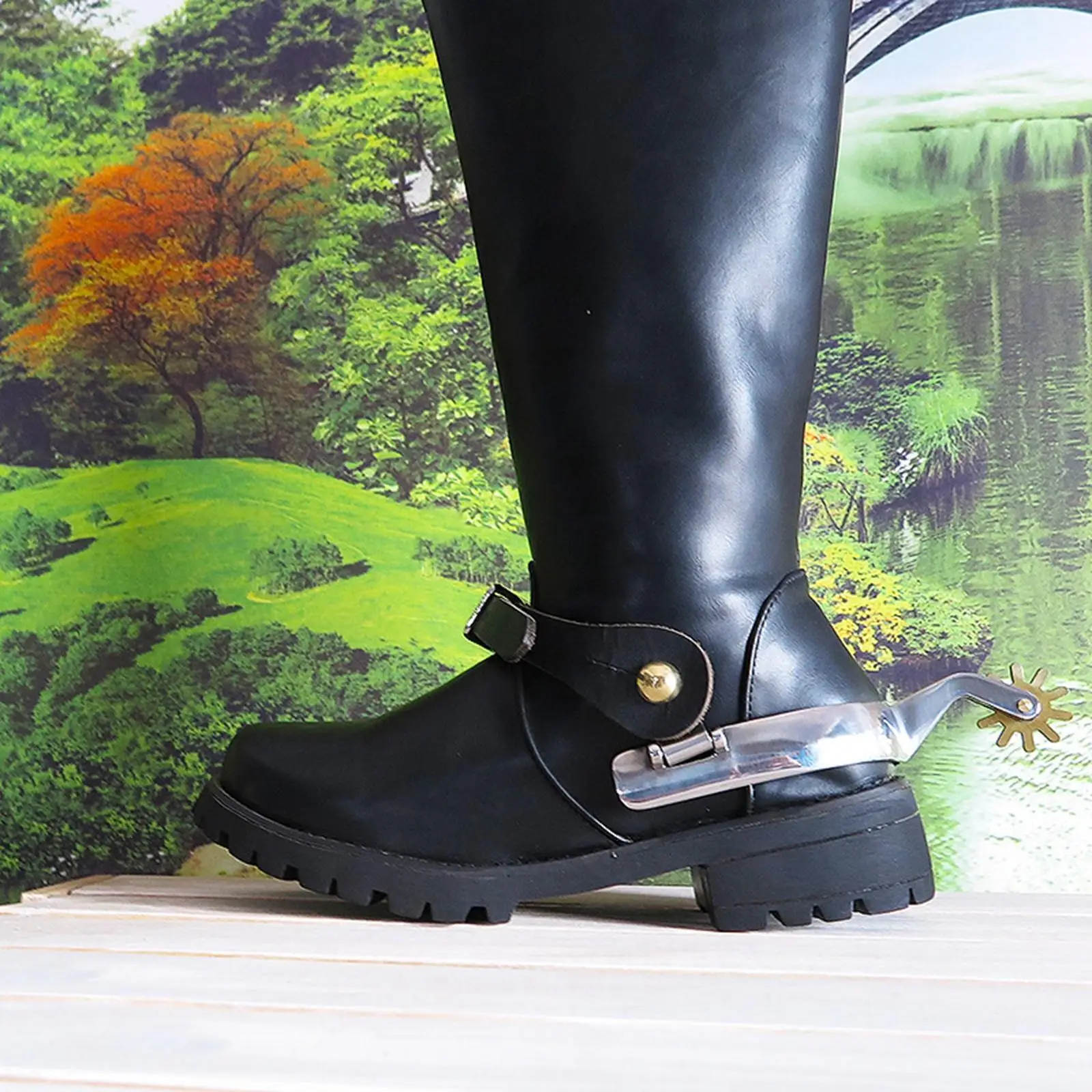 2x Horse Spurs Anti Rust Western Style Spur for Competition Equipments Brown 2