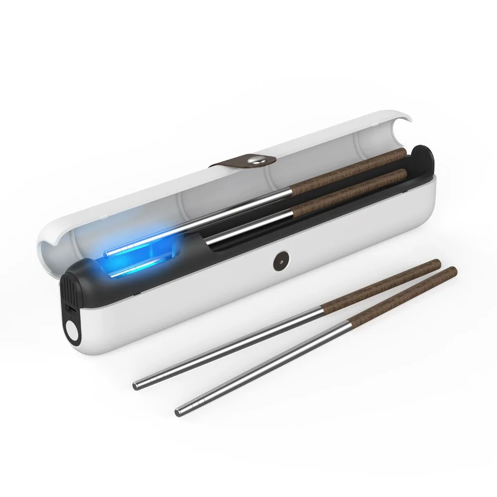 Toothbrush Sterilizer Portable Mini Personal UV Waterless Travel Size Chopstick Tableware Sterilization Box