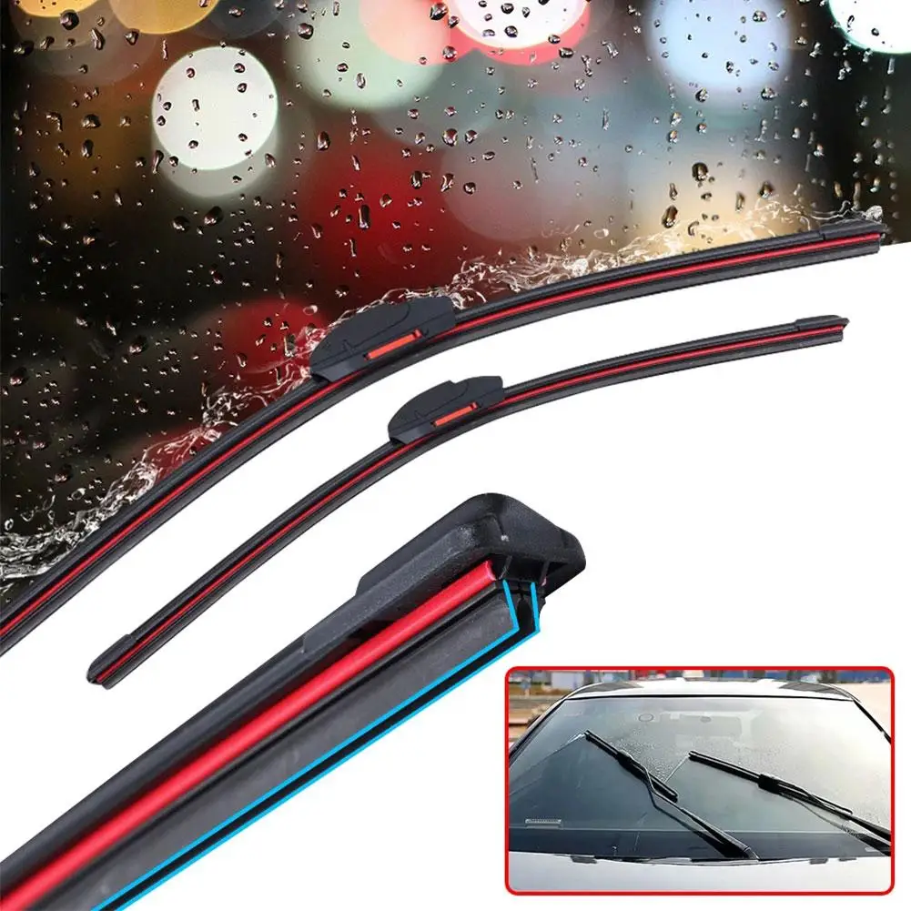 9 Sizes Universal Car Wiper Mute Car Front Windshield Wiper Soft Double Rubber Strip Windshield Windscreen Wipers Accessory 3