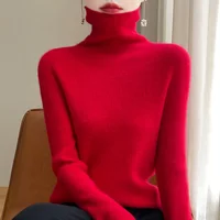 Autumn And Winter Knitted Pullover High-Neck Sweater, High-Elasticity, Fashionable And Comfortable Long-Sleeved Women's TopRY128 - Image 3
