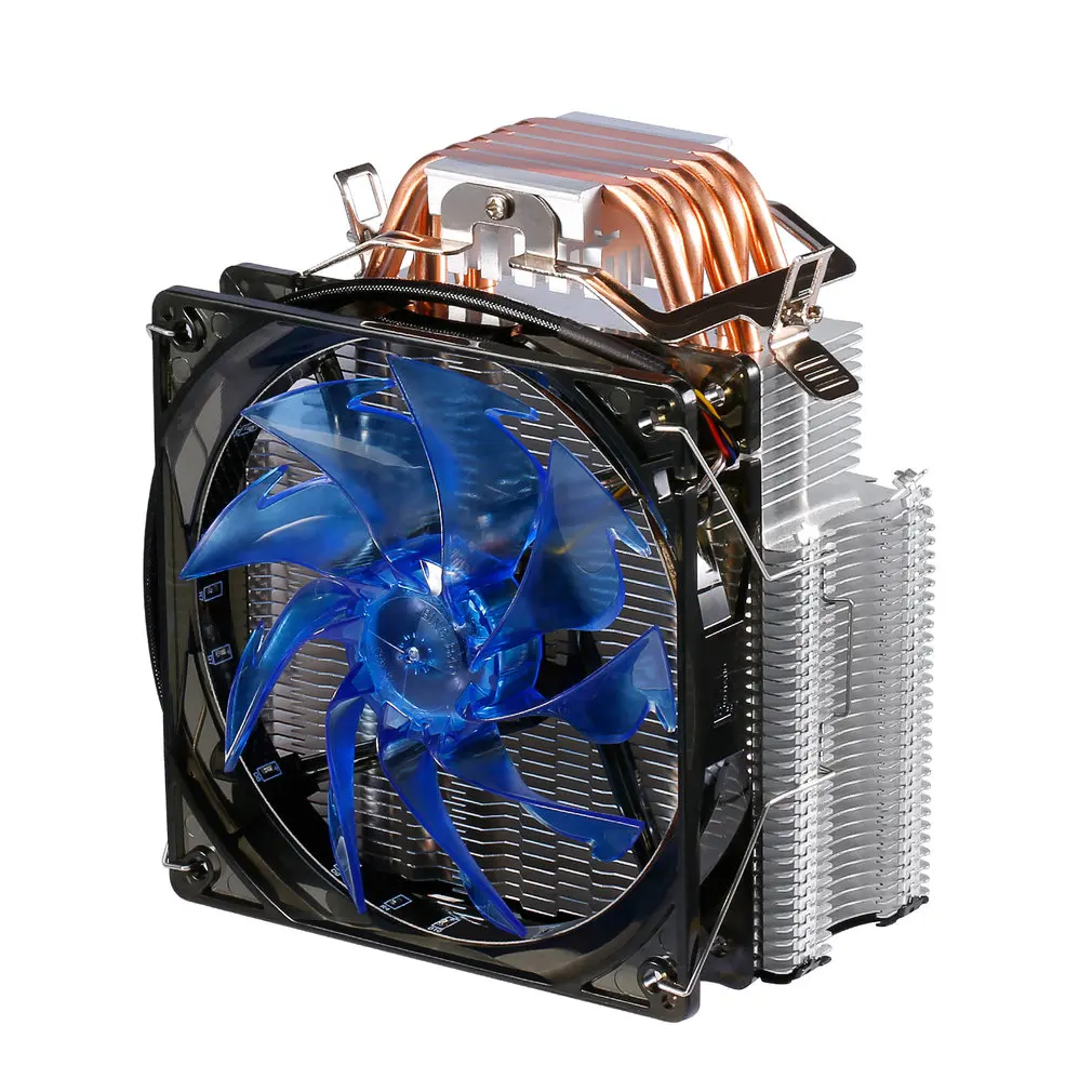 

LESHP CPU Cooler Ultra Quiet 20dB(A) with 120mm Fan Five Pure Copper Heat Pipes Four-wire for PC Computer Long Life