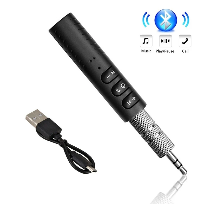 미니 무선 블루투스 5.0 리시버 어댑터, 자동차 음악 MP3 오디오 Aux A2dp 헤드폰 수신기 어댑터, 핸즈프리, 3.5mm 잭 