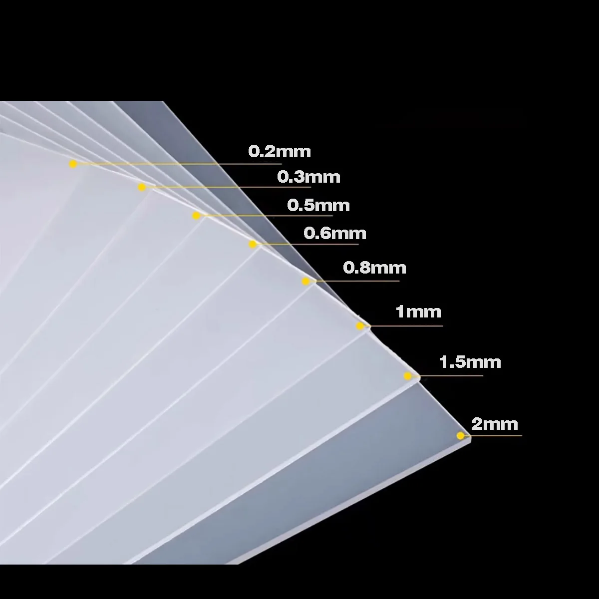 Translucent Frosted PP Plastic Plate DIY Model Material Processing Accessories Thickness 0.2/0.3/0.4/0.5/0.6/0.8/1/2mm