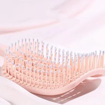 1Pcs Elastic Massage Comb Hollow Out Hair Brush Scalp Massage Combs Hair Styling Detangler Fast Blow Drying Detangling Tool 5