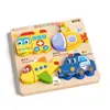 Game 4 in 1 3D Wooden Puzzles Educational Cartoon Wooden Puzzle Toy Fruit Aircraft Wooden Toddler Puzzles Kids 5