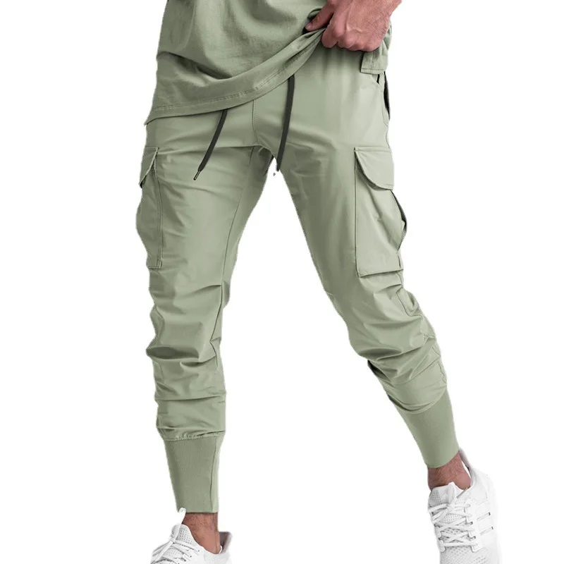 

Spring and autumn men's casual pants slim straight multi-pocket bundle feet all matching sports pants