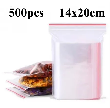 High Clear Reclosable PE Zip Lock Bags - 100 Pack