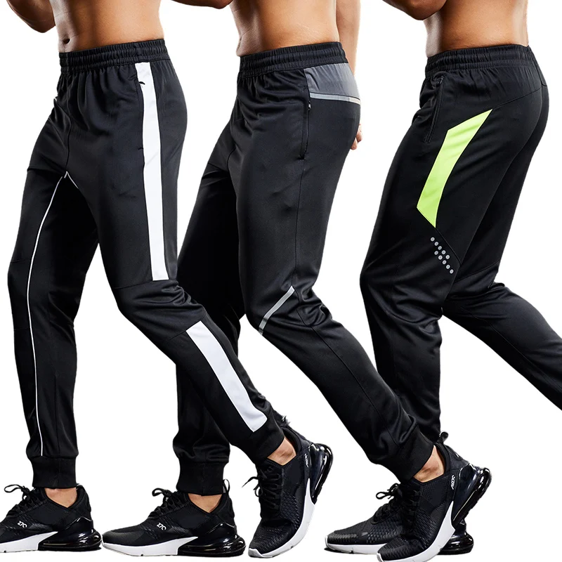 

Men Running Sport Pants with Zipper Pockets Football Training Joggings Sweatpants Basketball Soccer Trousers Plus Size for Male