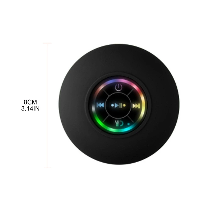 Bluetooth Speaker Bluetooth-compatible Shower Wireless Waterproof Speaker with FM Radio and Multi-Color LED Lights Suction Pad