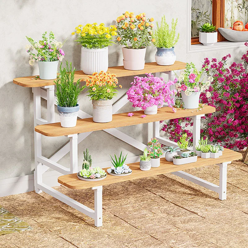 High Quality Wedding Flower Shelf Bedroom White Corner Outdoor Plant Shelves Adjustable Estantes Para Plantas Balcony Furniture