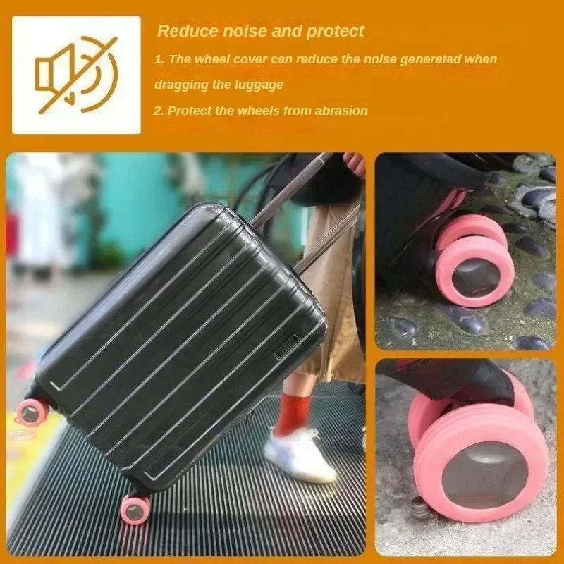 TPR Wheels Protector Suitable for Two-wheeled Luggage Caster Sleeve Suitcase Accessories Anti Slip Wear-resistant Silent 8 Pcs