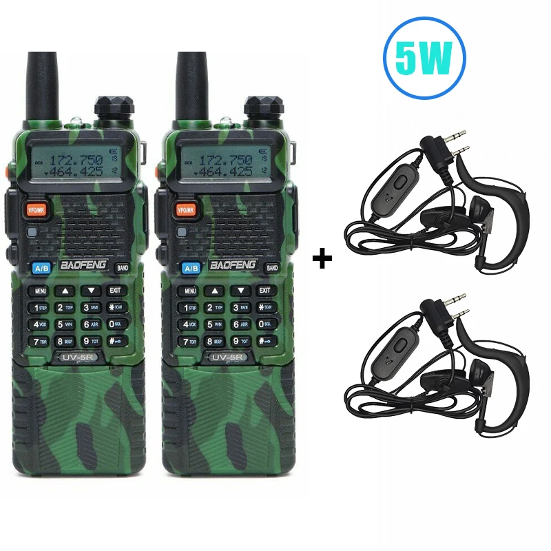 Baofeng UV-5R Walkie Talkies Two-way Radio Dual Band VHF/UHF Long Range 2PCS Baofeng 5R UV Walkie Talkie 3800mAh Battery Radio long range walkie talkies Walkie Talkie