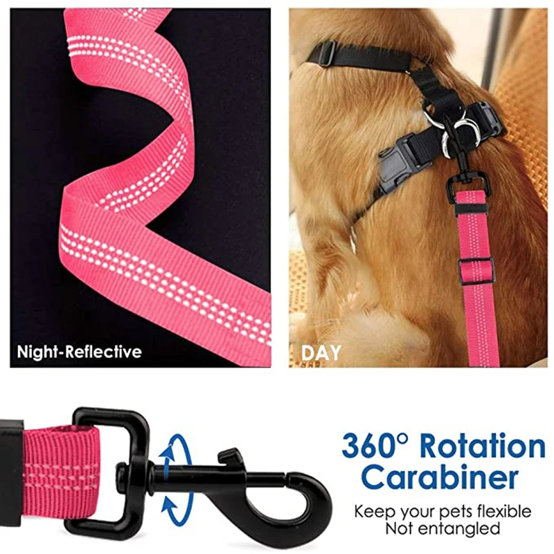 Haustier Hund Auto Sitz Gürtel Lanyard Reise Haul Fahrzeug Sicherheit Liefert Hund Leinen Versenkbare Stretch Leine für Große Hunde Tier – Detail 11