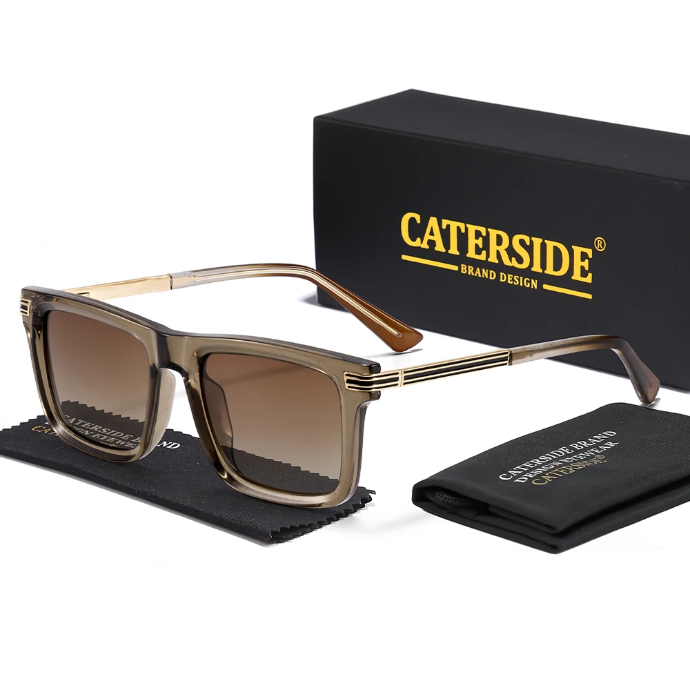 CATERSIDE Neue Männer Mode Sonnenbrillen Polarisierte Platz Einzigartige Tempel Design Sungeyewear Frauen Retro Outdoor Reise Gläser UV400 – Detail 13