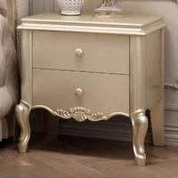 Lit double en bois 200x220cm avec 3 tiroirs de rangement, table de chevet et tête de lit – Ensemble de meubles de luxe pour chambre à coucher 6
