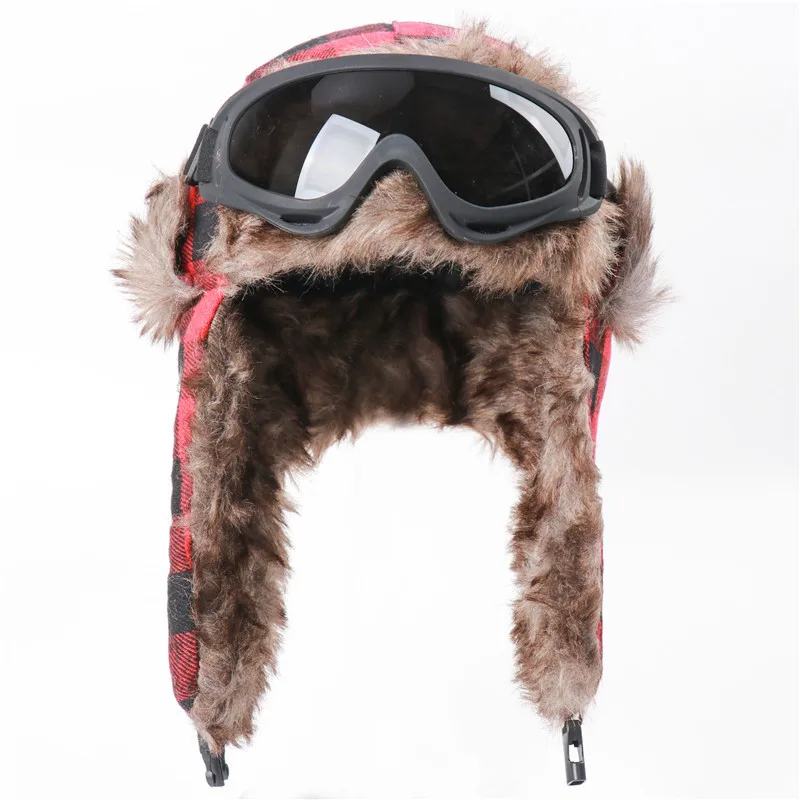 

Winter Soviet Military Hat Men Windproof Waterproof Women Outdoor Hat Thickened Ear Protection Russian Warm Ski Bomber Hat