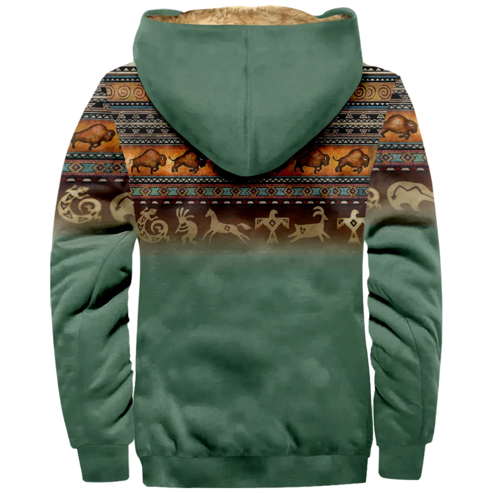 Graphic Tribal Daily Classic Casual Hoodie Men's Women's 3D Print Zip Sweatshirt Stand Collar Coat Winter Clothes sweatshirt jacket