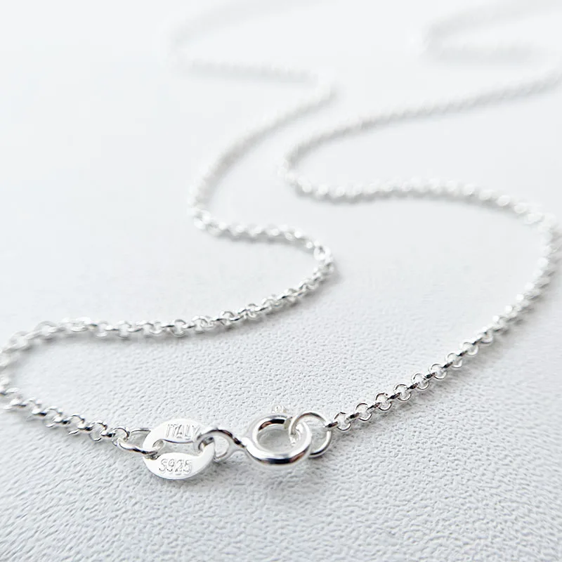 35cm-45cm-1-3mm-Pure-Real-925-Sterling-Silver-Circles-Rolo-Chain ...