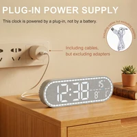 Large Digital Wall Clock Temperature and Date Week Display Electronic LED Table Alarm Clocks Brightness Adjustable 12/24H Format 5