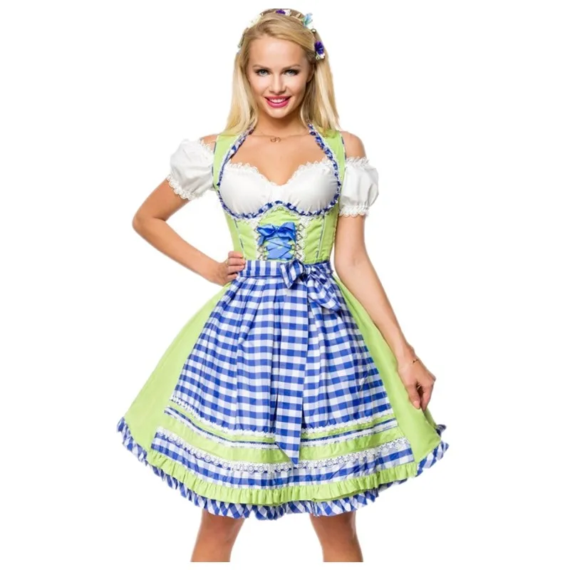 

Adult Halloween Germany Tradition Bavarian Dirndl Beer Girl Fancy Dress Sexy Women Oktoberfest Maid Wench Cosplay Costume