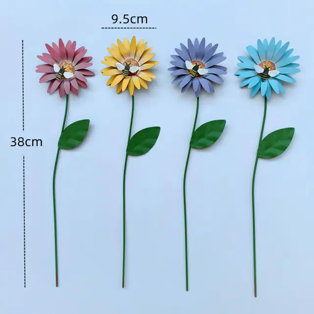 Virágbot Rozsda Bizonyító Rusztikus Napraforgó Tét Finom Kivitelezés A Gyep Udvari Napfényvirág Kerti Dekoráció Beltéri Szabadtéri Használat - Image 6