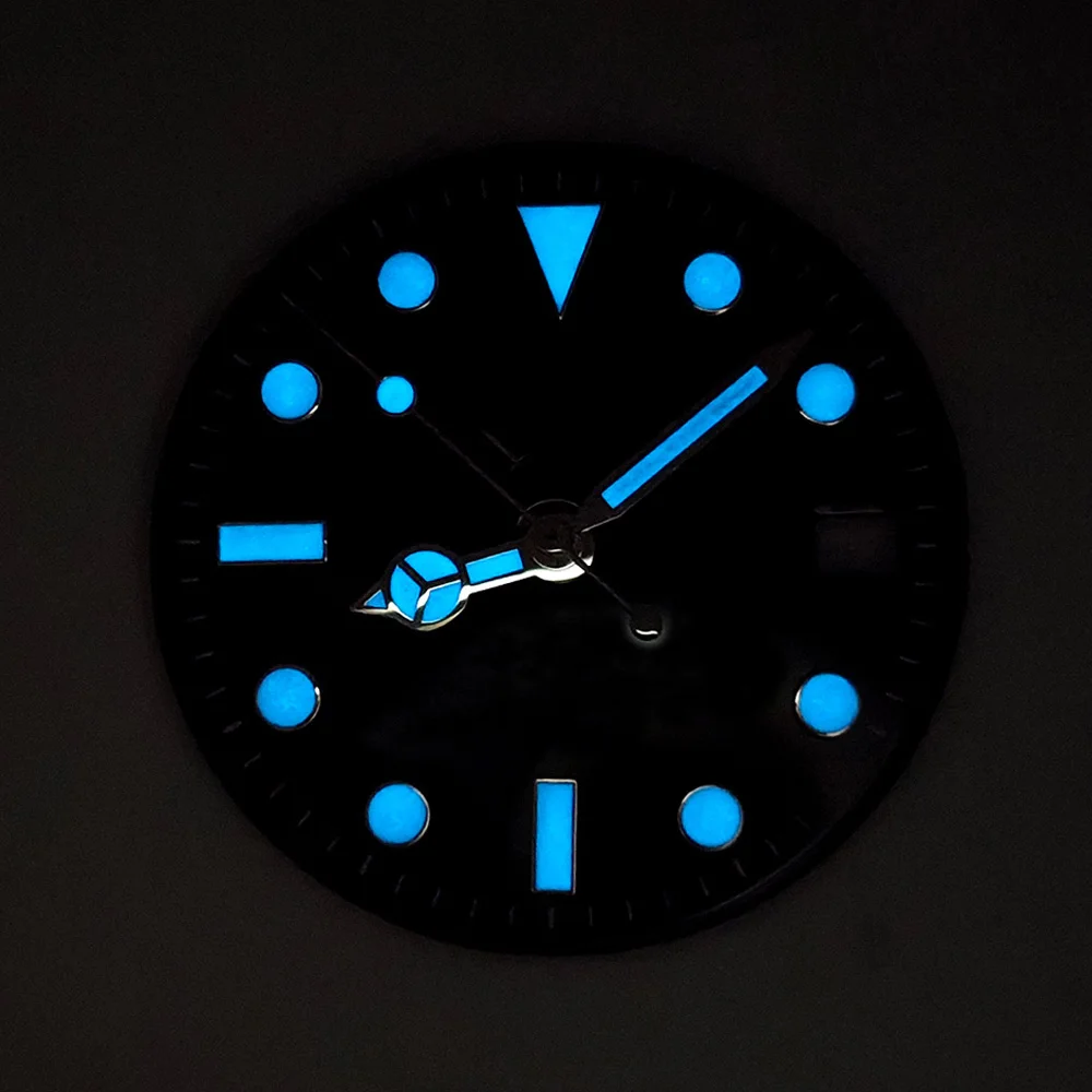 New enamel glass texture dial 29mm blue luminous dial blue luminous pointer fit Automatic movement replacement parts