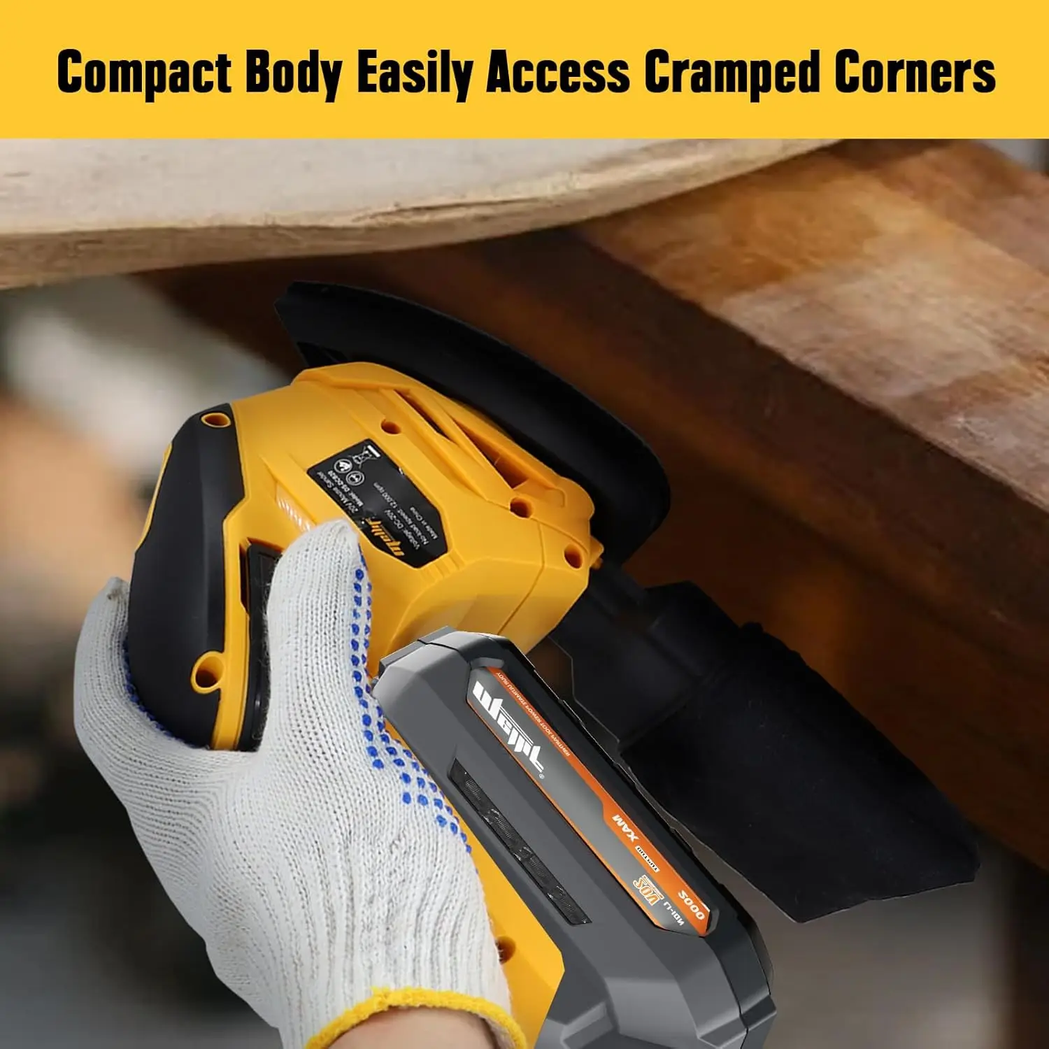 Dust Collection System Cordless 20V Electric Hand Sander With