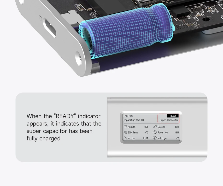 Hagibis NVMe SSD Enclosure with E-Ink Display (10Gbps)