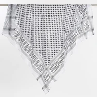 Traditionnel Arafat Kuffiyeh palestinien noir et blanc arabe Kafiya Shemagh Keffiyeh moyen-orient écharpe enveloppement Jacquard bandeau 4