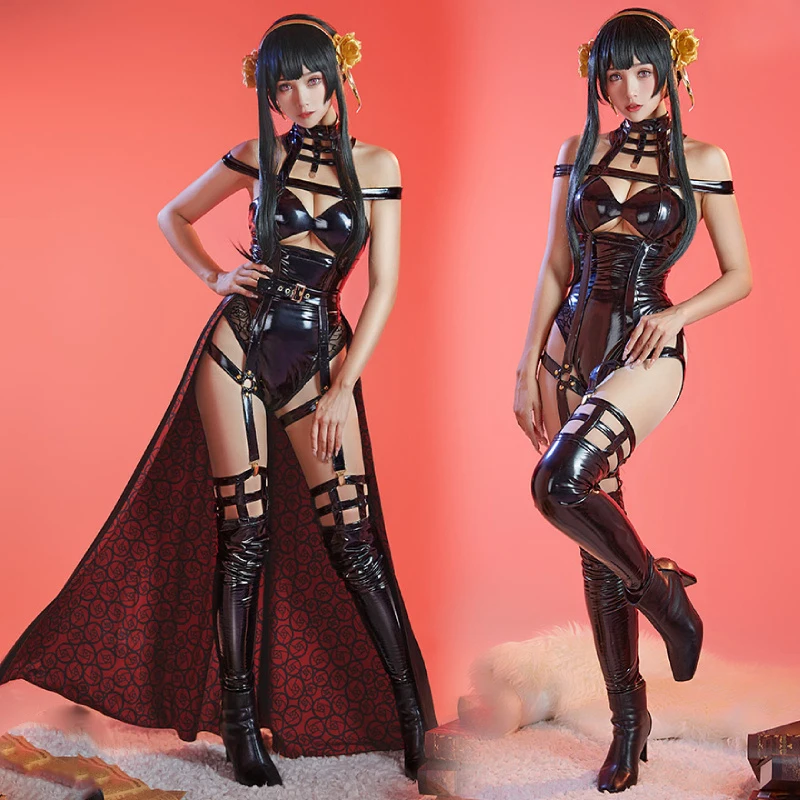 

InYOYO Anime SPY×FAMILY Yor Forger Cosplay Costume PU Jumpsuit Suit Daily Party Dress Women Role Play Clothing Halloween Outfit