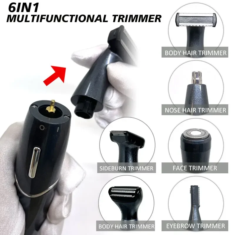 6-in-1 elektrischer Epilierer für Frauen und Männer: Multifunktionale Körperrasur, Präzisionsrasierer für den Intimbereich, Gesichts- und Barttrimmer_voghion.com