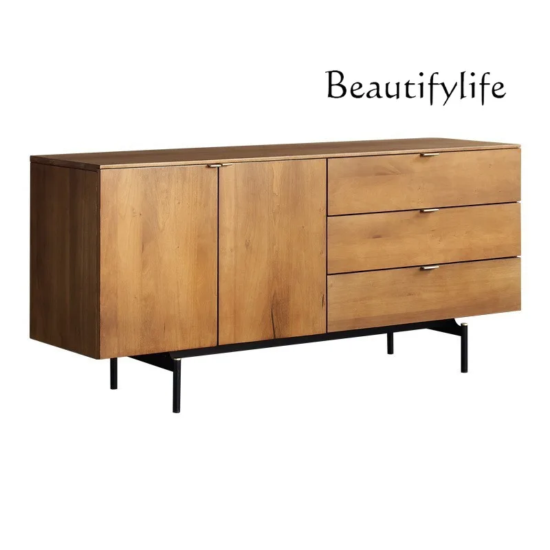 

Nordic Style Oak Carved Dining Side Living Room TV Locker Retro Mid-Ancient Solid Wood